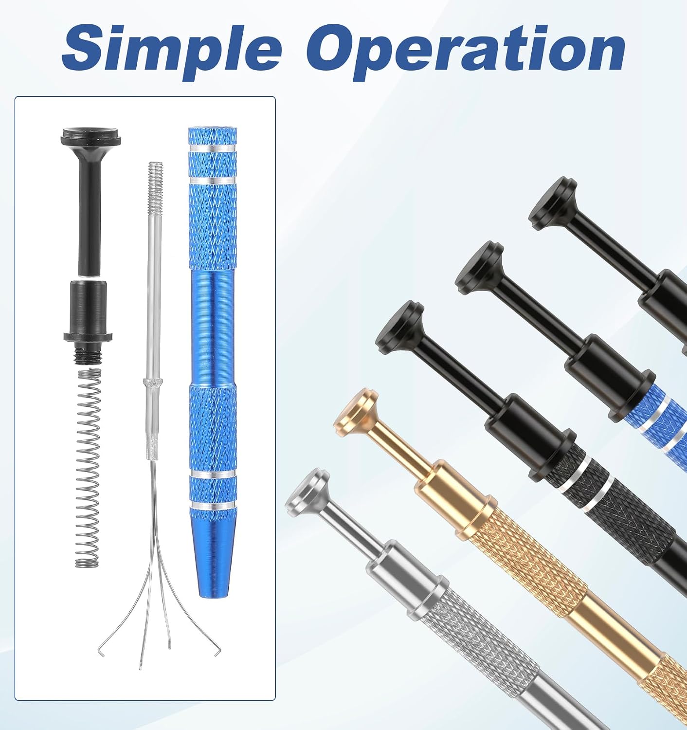 FRCTLNKG 5 Pack Jewelry Tool, Jewelry Grabber Tool with 4 Prongs, Jeweler’s Pick Up Tool Set