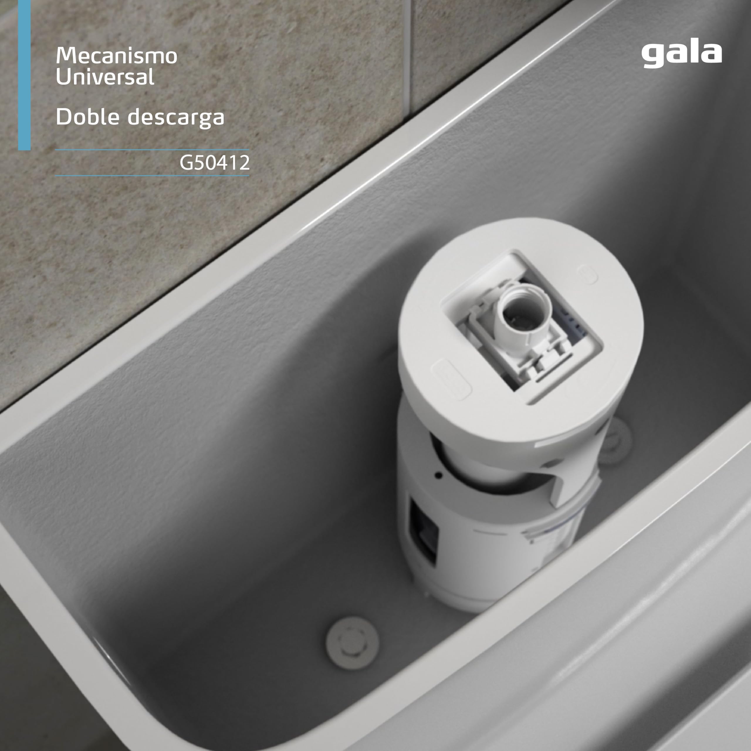 Gala Mecanismo G50412 – Mecanismo universal de doble descarga. Compatible con cisternas Gala y de otras marcas. Fácil instalación