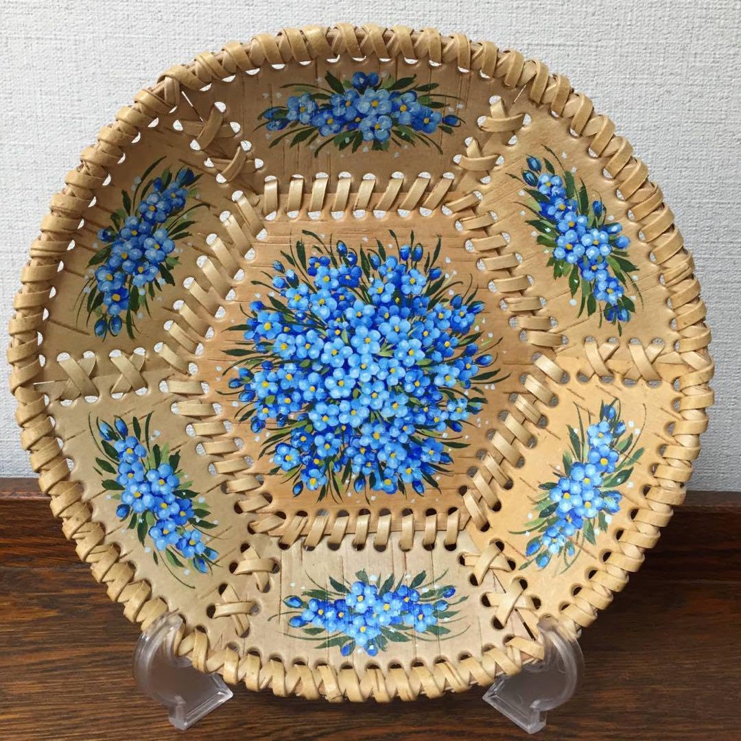 ロシア雑貨☆白樺工芸ベレスタ勿忘草プレート&キャニスター(3個)マトリョーシカ Amazon.co.jp: ロシア雑貨白樺工芸 ベレス タ勿忘草プレート