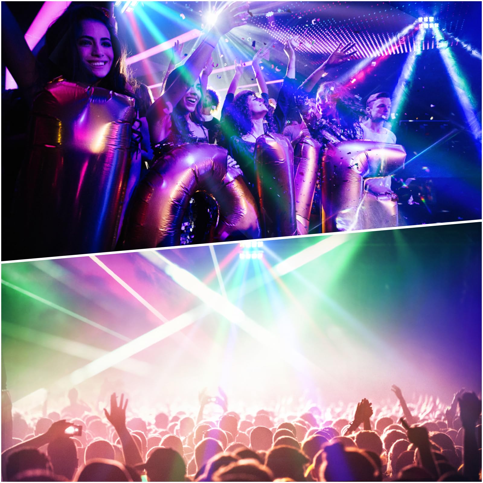 UKing Luce da discoteca 60W DMX512 RGBW4 en 1 Lampada di scena Comando vocale illuminazione DJ serata di festa Bar Club Party