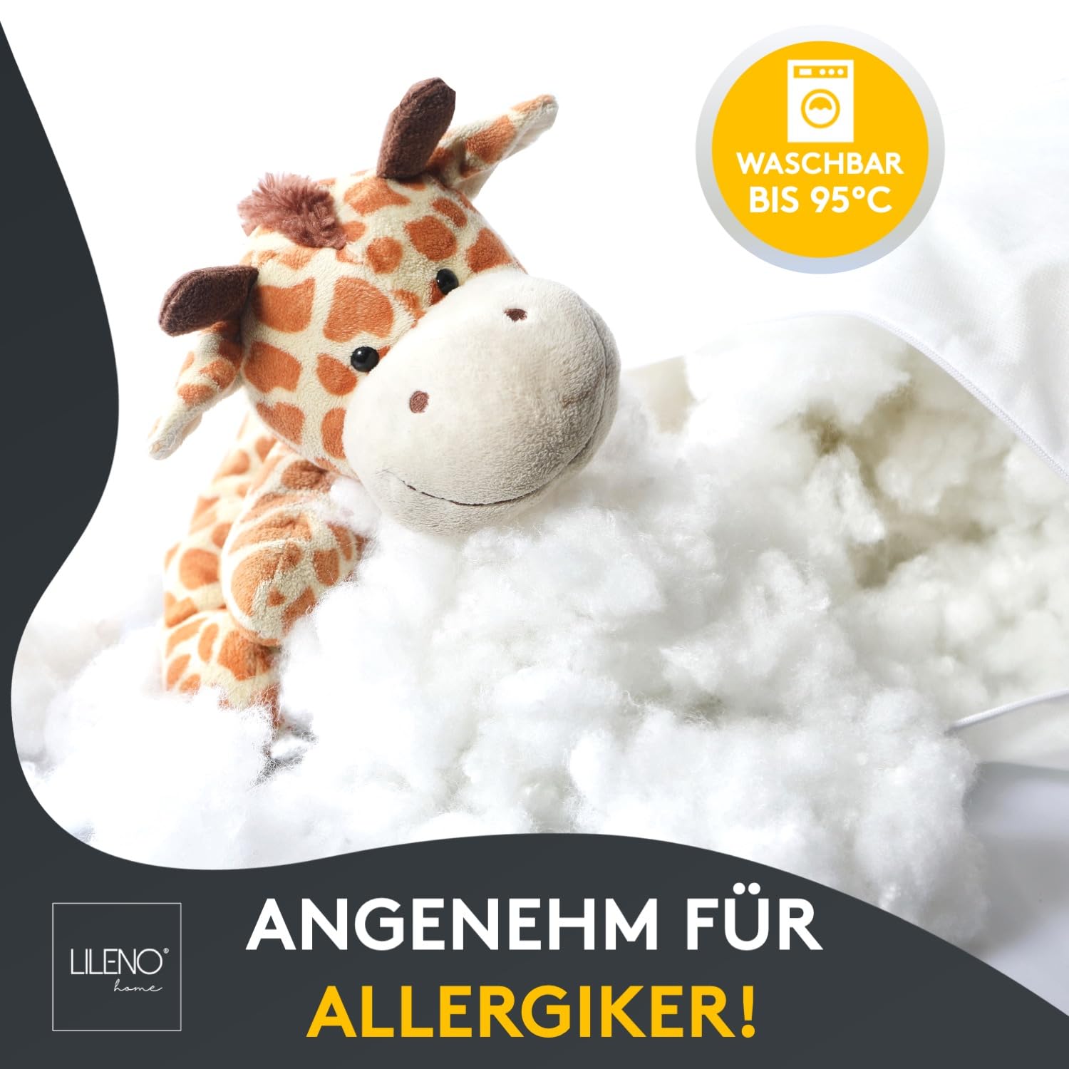LILENO HOME Imbottitura in ovatta da 2 kg in un pratico sacchetto in tessuto non tessuto, materiale di riempimento e imbottitura per peluche, cuscini, fai da te, imbottitura lavabile fino a 95 °C