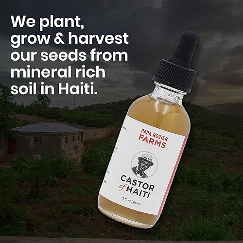 Miniatura 7 de Papa Rozier Farms Aceite de ricino orgánico puro para el crecimiento del cabello, hidratante de piel, tratamiento de pestañas, cejas y uñas, 2 onzas