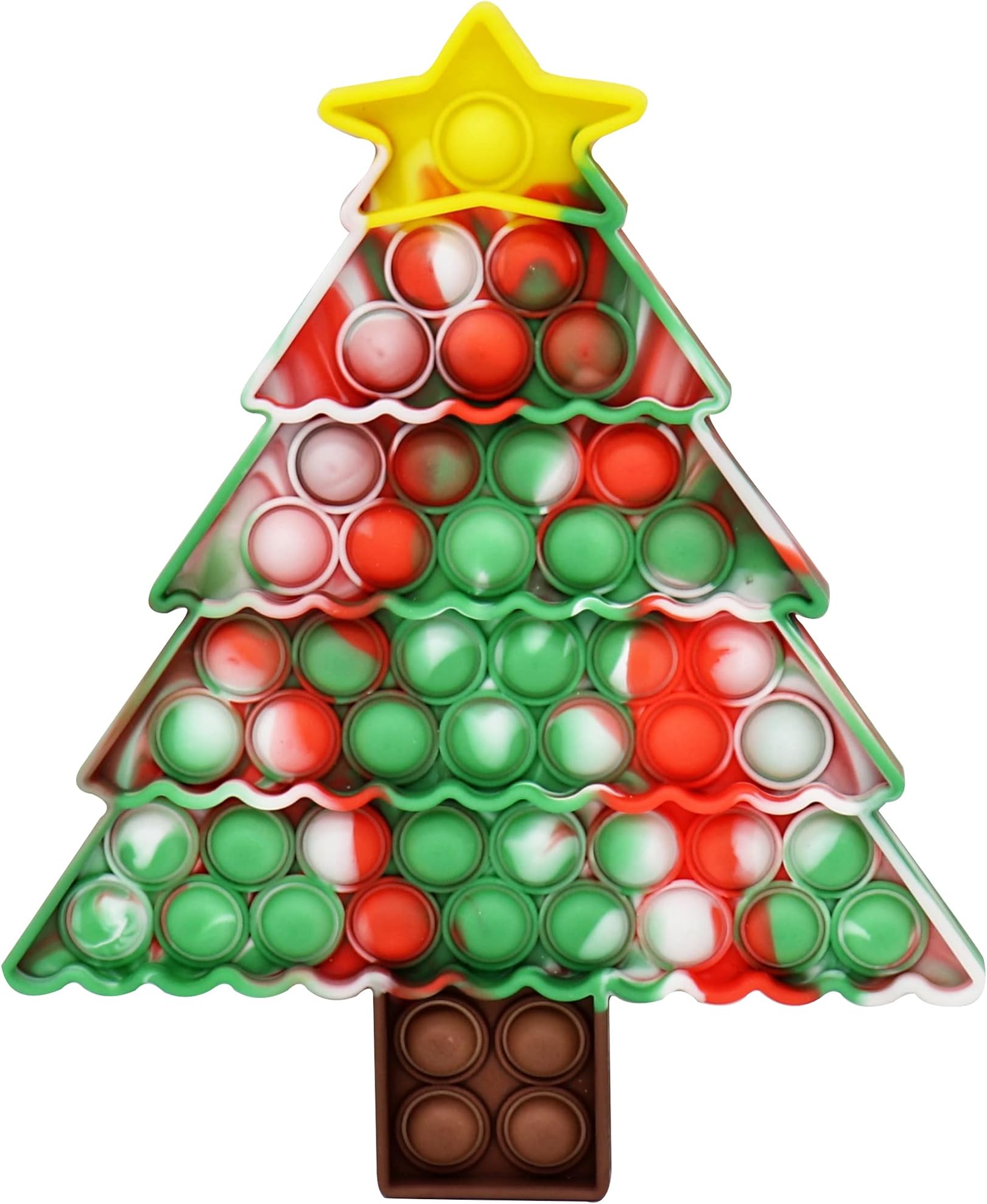 J.Y.Memorize Large Christmas Pop, Christmas Tree Pop Bubble Popper Fidget Large Size, Pop Popping Poppet Stress Relief Toys, for Kids