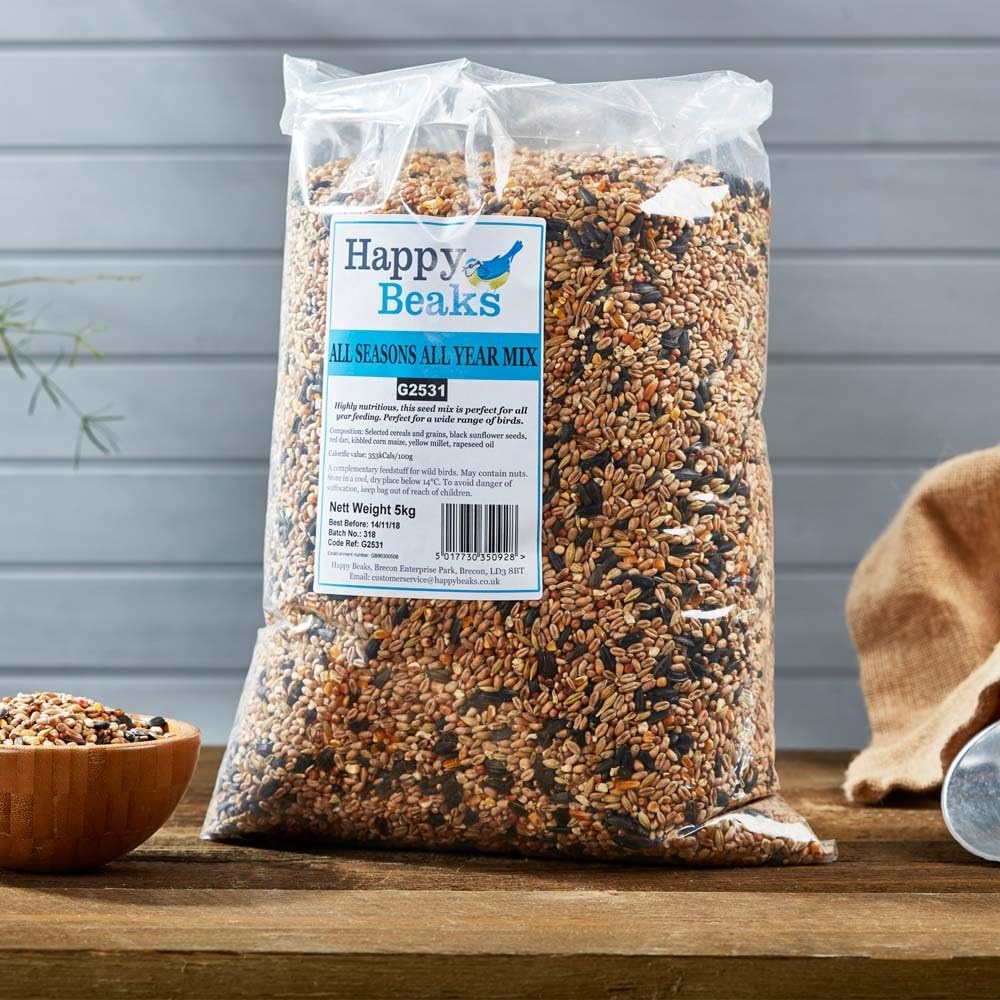 Happy Beaks All Seasons Wild Bird Food Seed Mix High Energy Premium ...
