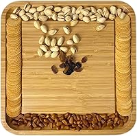 Vista 9 de Juego de tabla de queso y cuchillos de bambú, bandeja para servir galletas, carne, tabla de embutidos, tablas de queso, tabla para picnic, bandeja