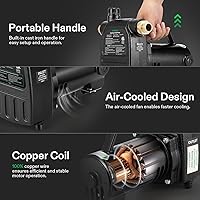 Vista 4 de VIVOSUN Bomba de transferencia de agua 1HP, bomba de transferencia de agua con carcasa de hierro fundido de 2700 GPH con interruptor