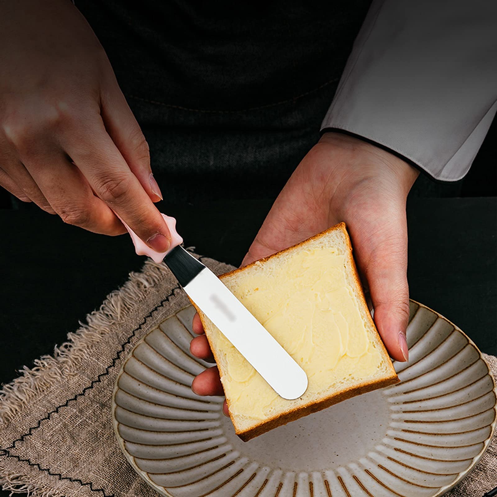 caihuashopping Teigschaber 3-teilige Kuchen Spatel Set Edelstahl Backen Spatel mit Kunststoffgriff Creme Spatel Mehrzweck Backwerkzeug Spatel Spatel