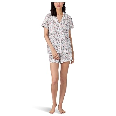 Lauren Ralph Lauren Short Sleeve Notch Collar Boxer PJ Set Women