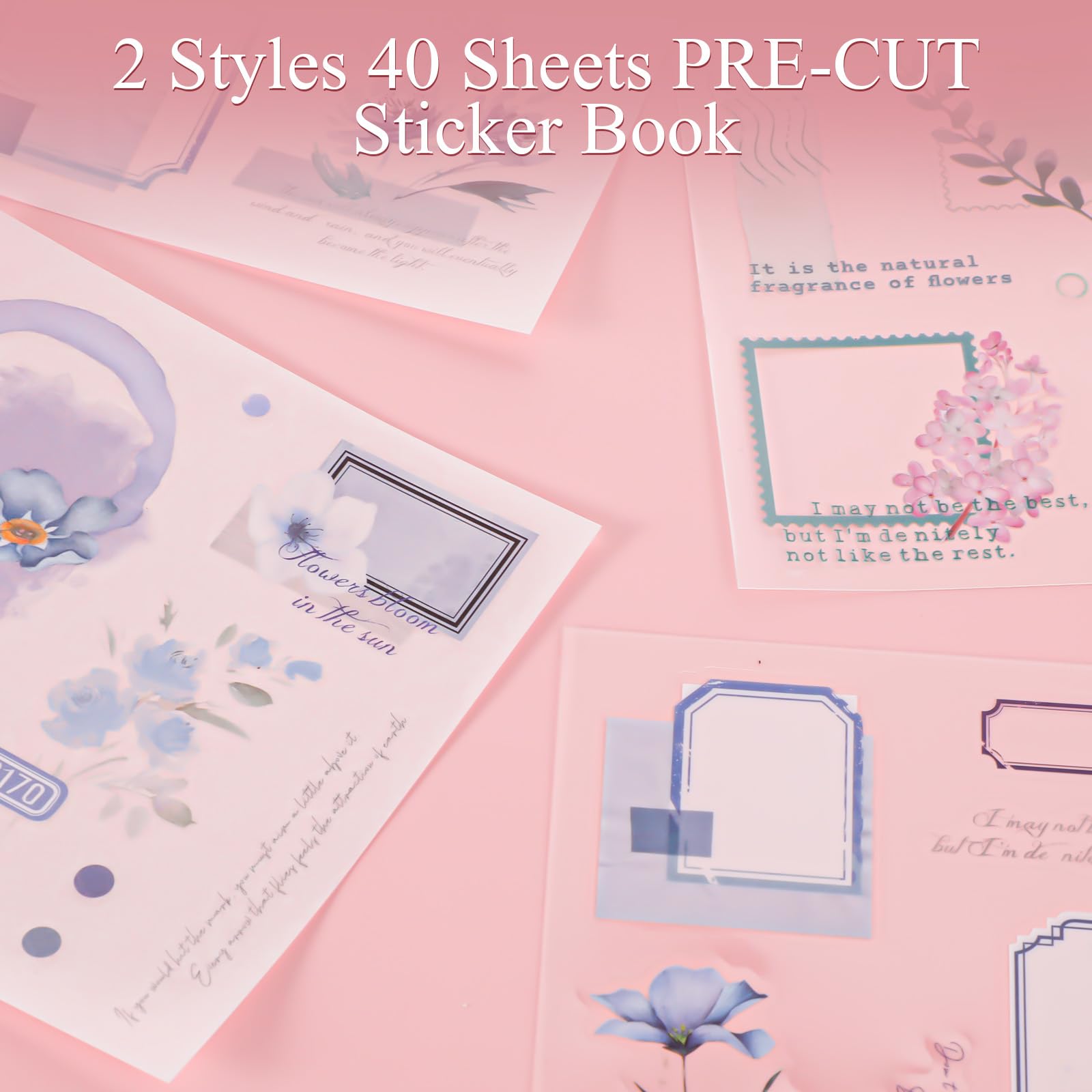 Floral Planner Stickers 50 Sheet Floral Scrapbook Sticker Book ...