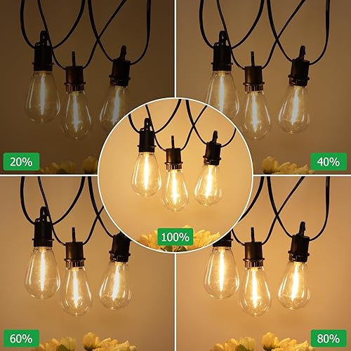 Miniatura 5 de TDLOL Guirnalda de luces solares impermeables para exteriores, 105 pies x 2 luces de cadena para exteriores alimentadas por energía solar, luces de