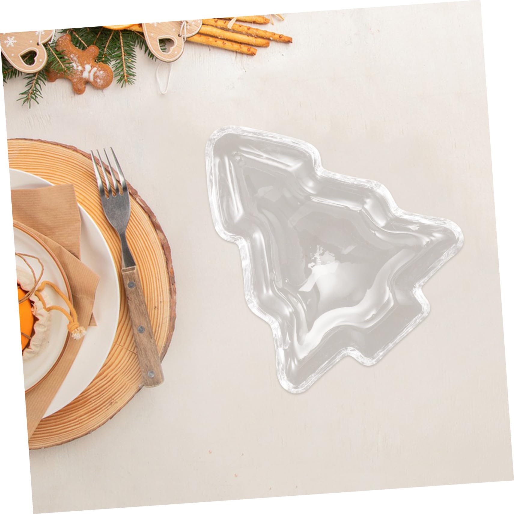 Plato De Frutas De Cristal Transparente Forma De Árbol De Navidad Bandeja para Servir Frutas y Dulces para Reuniones Festivas y Aperitivos De Postre
