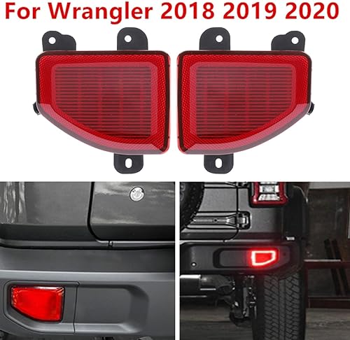 Miniatura 5 de OKCELL For Jeep Wrangler JL 2018-2023, Car Rear Bumper Fog Light Rear Bumper Reflector Light Car Rear Bumper Light Red