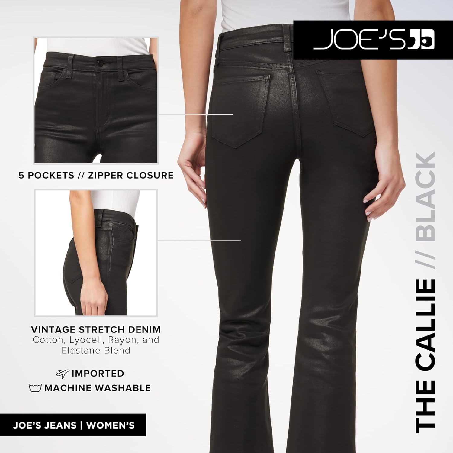 JOE'S JEANS Women's The Callie Coated Jeans - Image 4