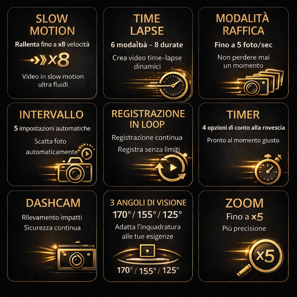 Marca FRANCESE 31 Accessori Fotocamera Sport 5K30fps 4K60FPS 120FPS Foto 50MP 2 Schermi Touch Vlog Telecomando Micro 360° Stabilizzatore E.I.S 2.0 Impermeabile 30M Scheda SDXC 64GO 2 Batterie