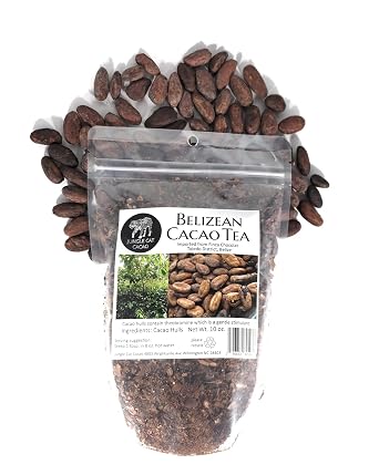 Jungle Cat Cacao Belizean Cacao Tea 10oz | Cacao Superfood - Theobromine - Gentle Stimulant - Magnesium - B Vitamins - Fantastic Strong Dark Chocolate Taste - Leading Natural Source Iron - 100% Organic Belizean Cacao