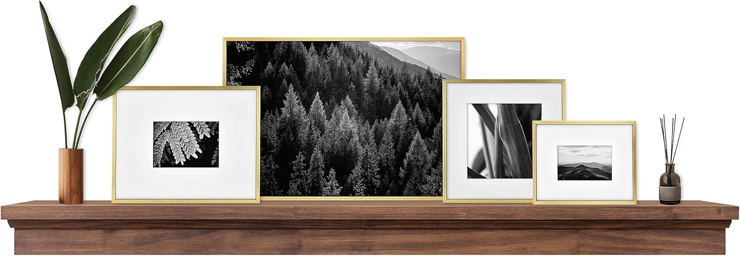 MCS 72-Inch Mantel, Master & Co Walnut Woodgrain Finish Solid Wood Floating Fireplace Mantel, Long Floating Shelf for Livingroom with Wood Cleat Hanging System, Photo and Home Decor Display Shelf