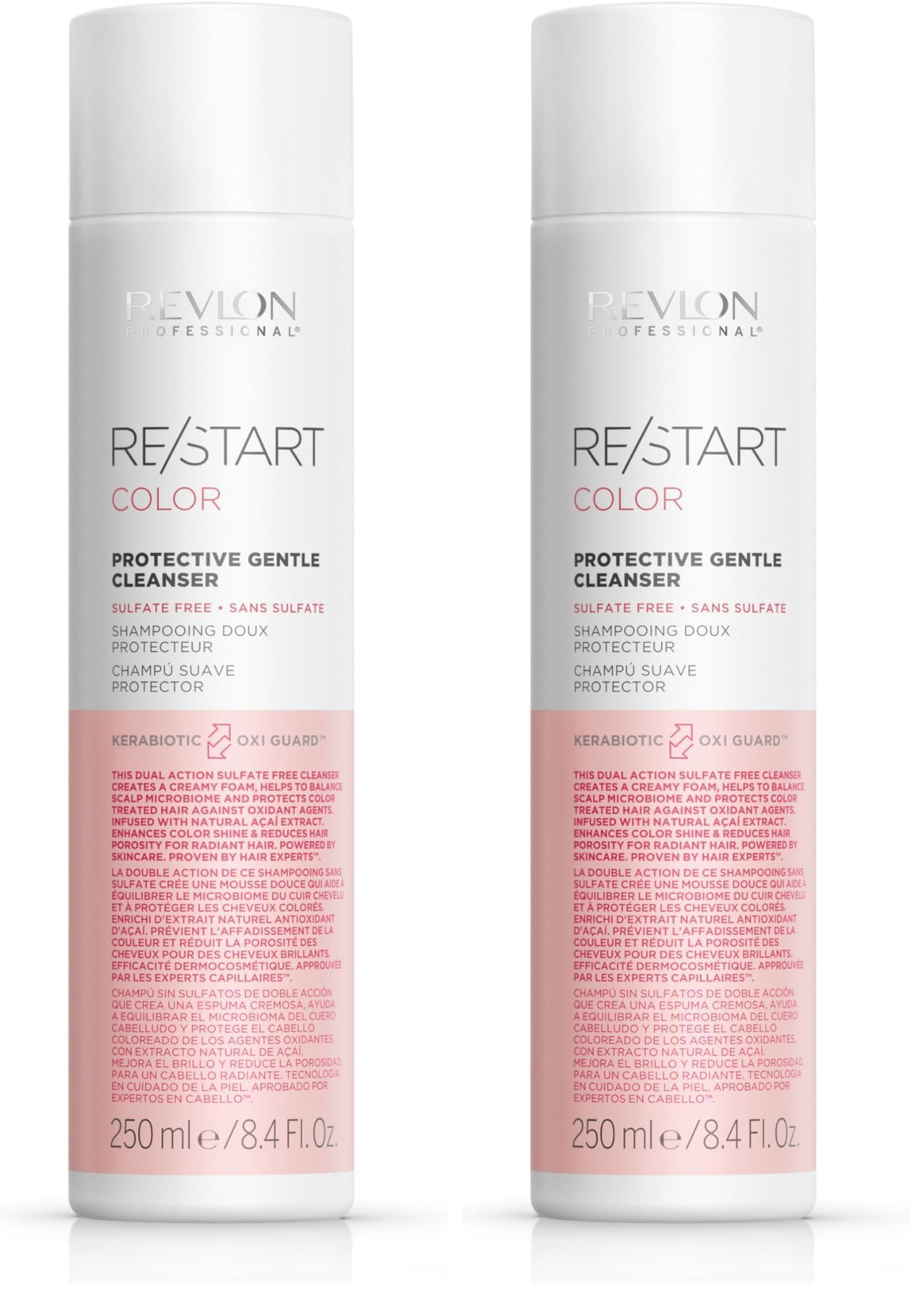 Revlon Professional RE/START Protective Gentle Cleanser, Champú Protector del Color para Cabellos Teñidos, Limpieza Profunda Sin Sulfatos, Preserva el Color y Reduce la Porosidad, 250 ml