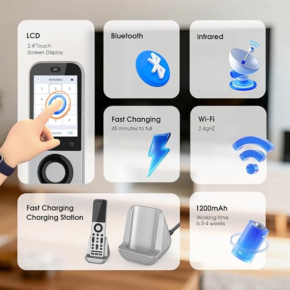 SofaBaton X2 Universal Remote Control with Hub & Charging Dock, Touchscreen, All-in-One Smart Remote with Customize Activities | Bluetooth | Infrared | WiFi 2.4GHz | Compatible Alexa & Google Home