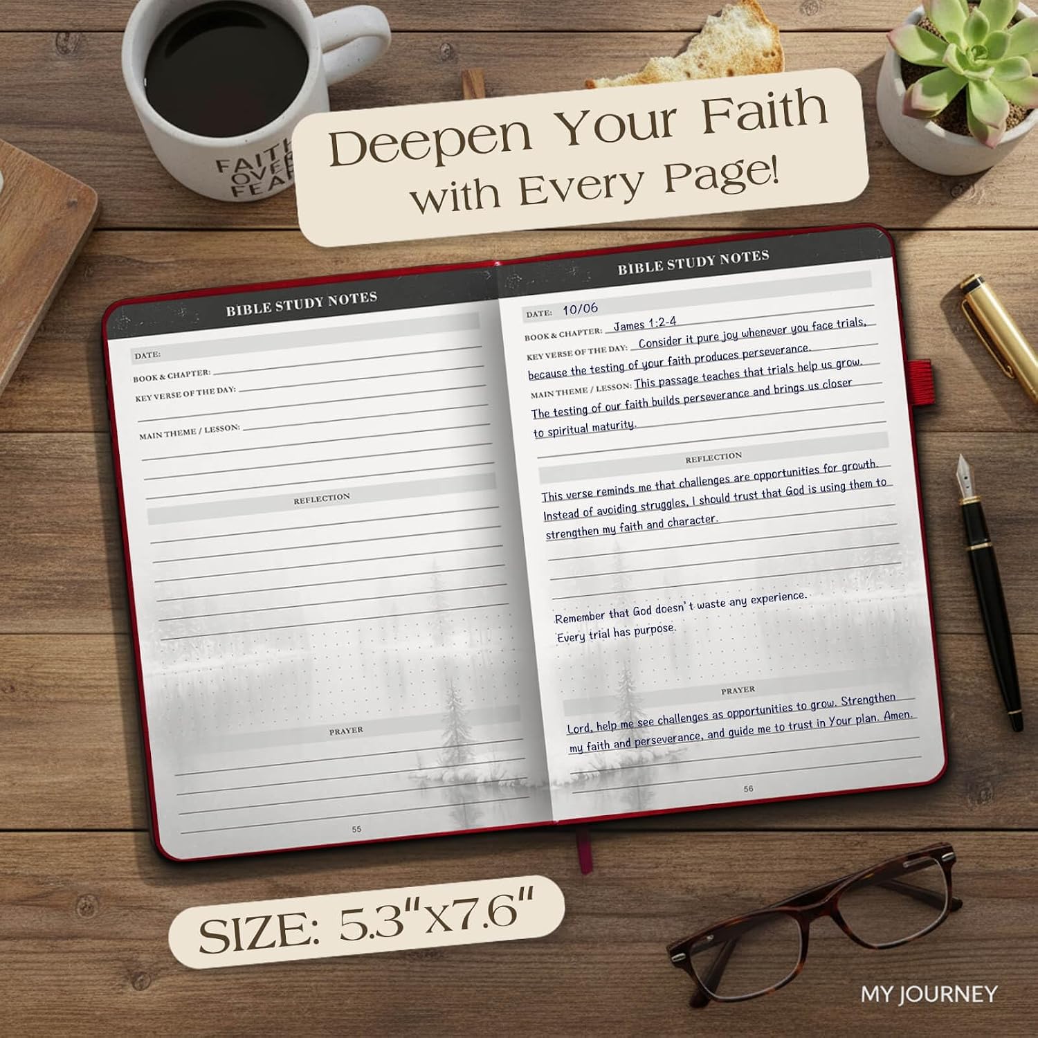 Christian Bible Journal for Men & Women – Premium Eco-Leather Undated Bible Study Notebook, Devotional & Prayer Journal | Perfect Christian Gift for Men | Ideal for Graduation, Pastor, Baptism & Church