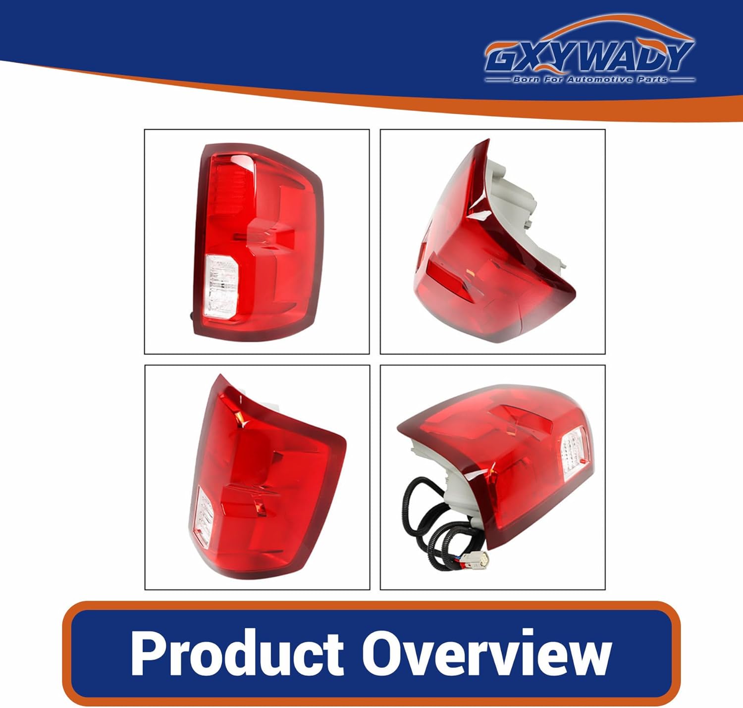 GXYWADY Passenger Right Side Tail Light Assembly Replacement for Silverado 1500 2016 2017 2018 Tail Lamp Assembly Replacement for 84288719