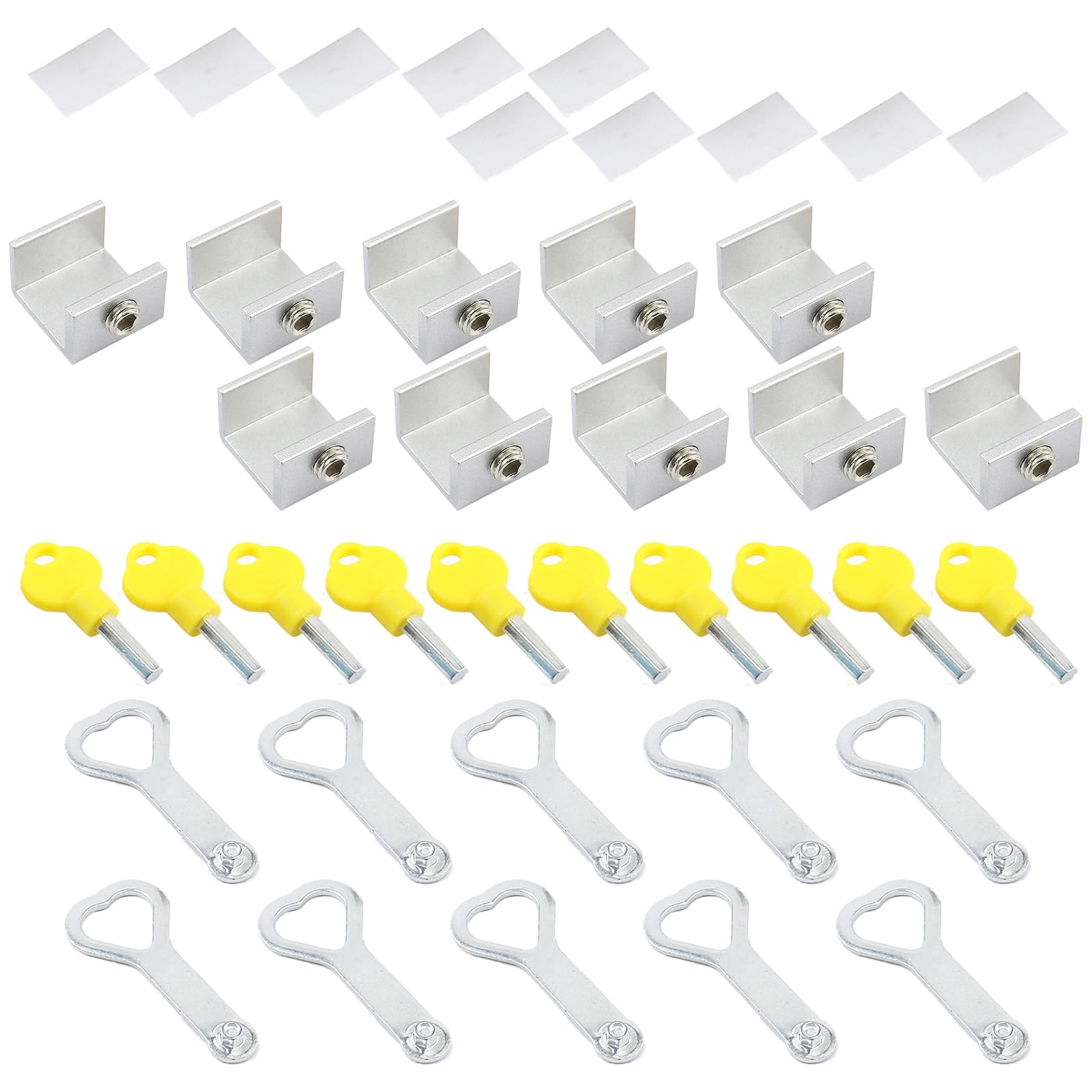 10Pcs Sliding Window with Adjustable Security Window Stopper Aluminum Sliding Stops for Home and Aluminum Alloy Stoppers Security Device