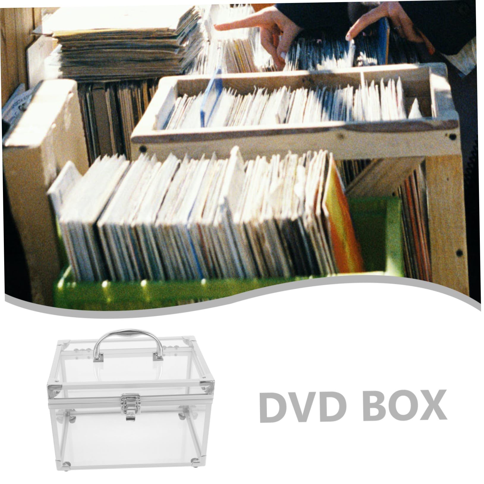 Contenitore Porta CD in Acrilico Argento, Facile da Trasportare | Organizer da Riporre, Adatto a Dischi e Dvd, Finitura Trasparente, per Casa