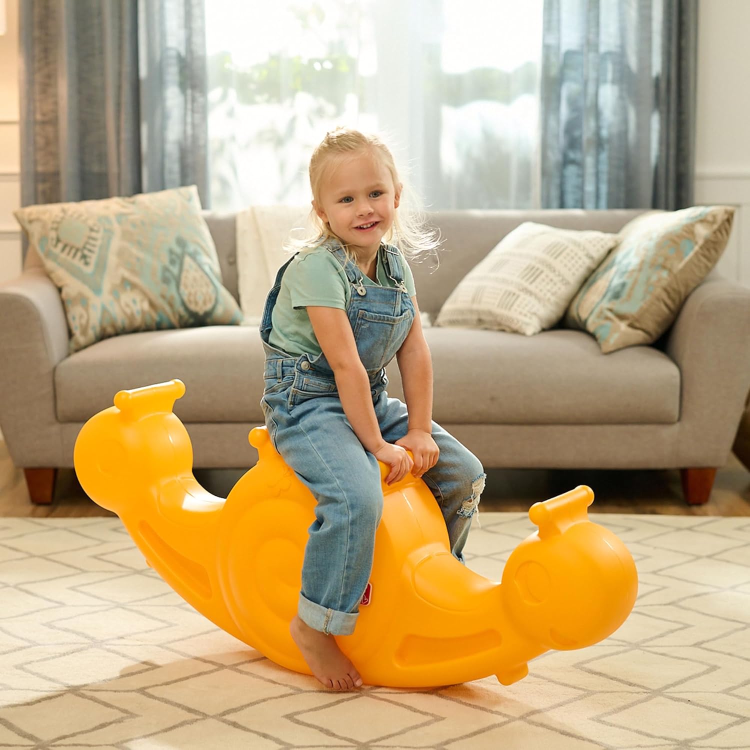 Step2 Seesaw Snail Kids Teeter Totter, Indoor/Outdoor Rocking Rider Toy, Fits 2 Toddlers, Ages 18 Months–3 Years, Mango