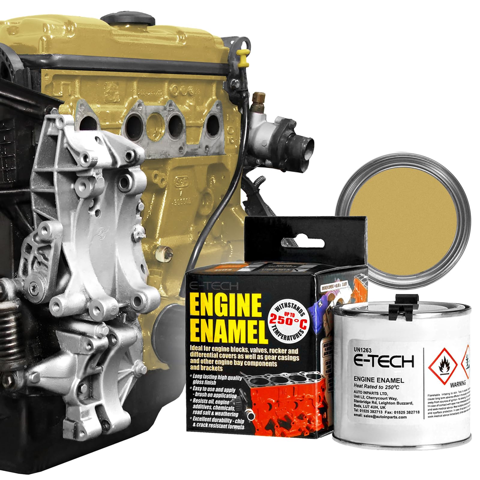 E-TECH Engine Enamel - 250ml Brush-on paint (Gold)