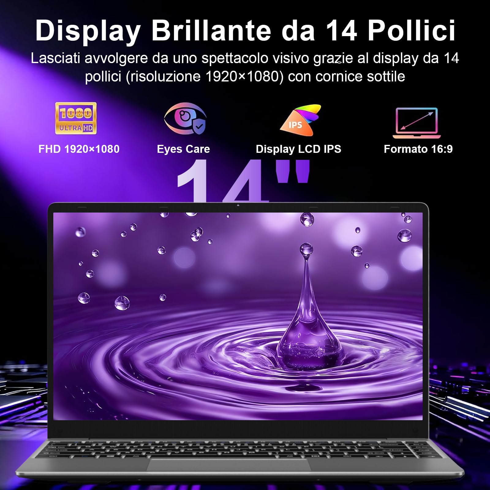 bvate 2026 PC Portatile 14 pollici Notebook Win 11 upto 2.8 GHz 256 GB ROM Supporta l'espansione SSD 1TB Celeron N4020 2.4G+5G WiFi 4.2 USB HDMI Tastiera italiana membrana mouse senza fili-Grigio