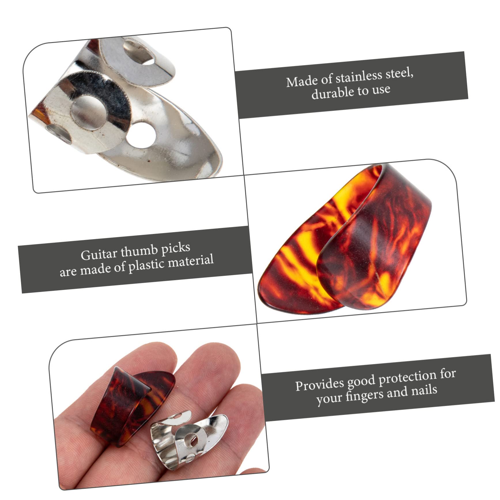 VICASKY 5 Juegos Escoja la cuna del púas de guitarra eléctrica anillo de púas de guitarra banjo acoustic guitar púas guitarra púas de pulgar herramienta de práctica de guitarra