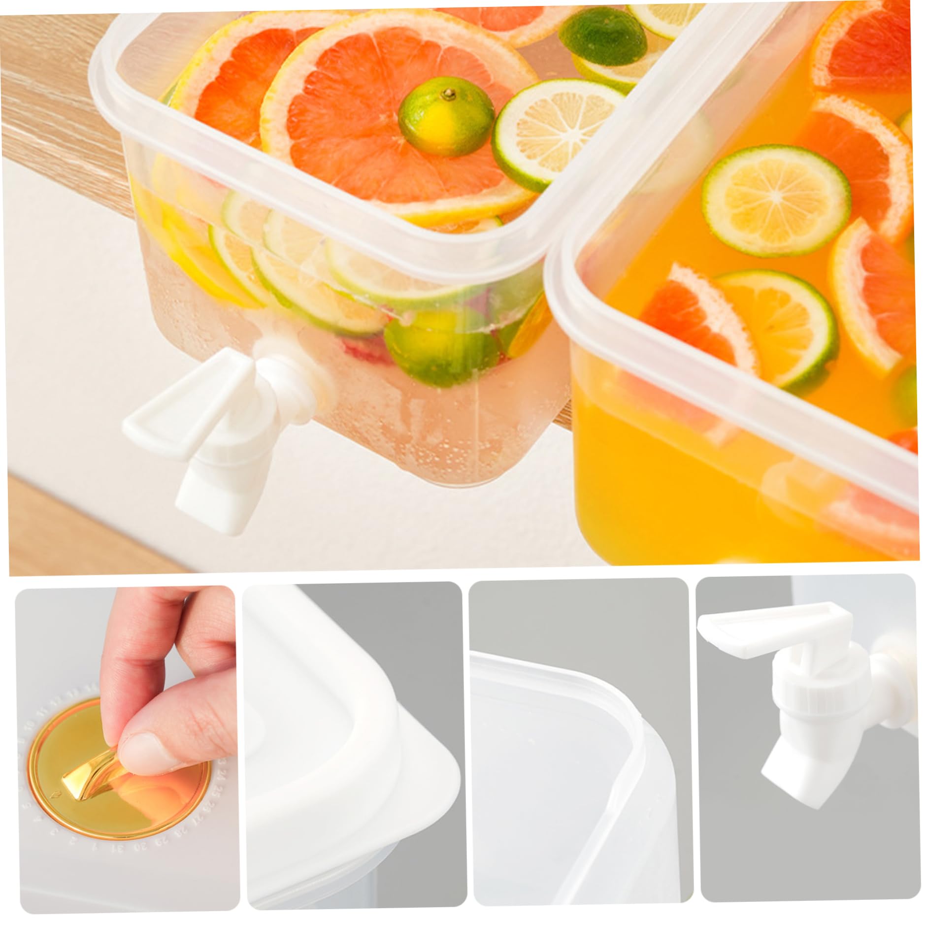 Distributeur de boissons pour réfrigérateur, distributeur de boissons 10 l avec robinet et filtre, boisson en plastique avec couvercle anti-fuite, limonade pour thé chaud froid au lait