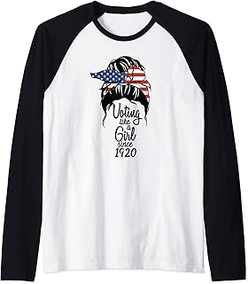 Voting like a Girl Since 1920 19th Amendment Raglan Baseball Tee