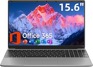 15.6 Inch Laptop with Office 365, 4GB RAM, 128GB Storage Expandable 1TB, 5205U Processor, HD Display, Windows 11 Laptops Computer, Wi-Fi 5, BT4.2, Numpad, Type-C, for Business and Students.