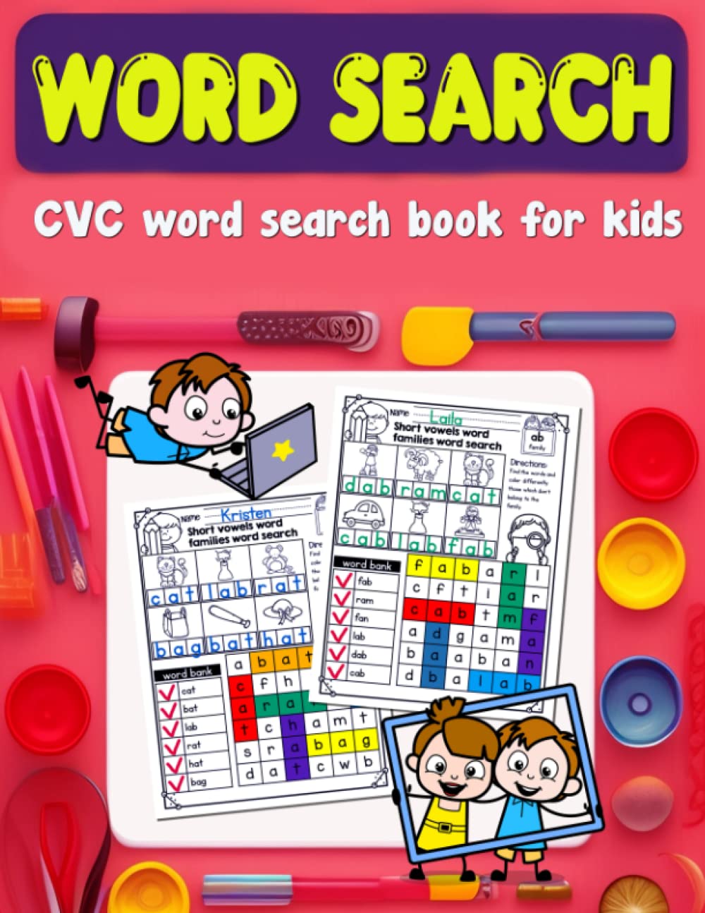 CVC Word Search Book For Kids: A Fun and Enjoyable Way to Improve CVC words Recognition, Spelling Skills and Vocabulary: (Gift Idea for Boys and Girls)