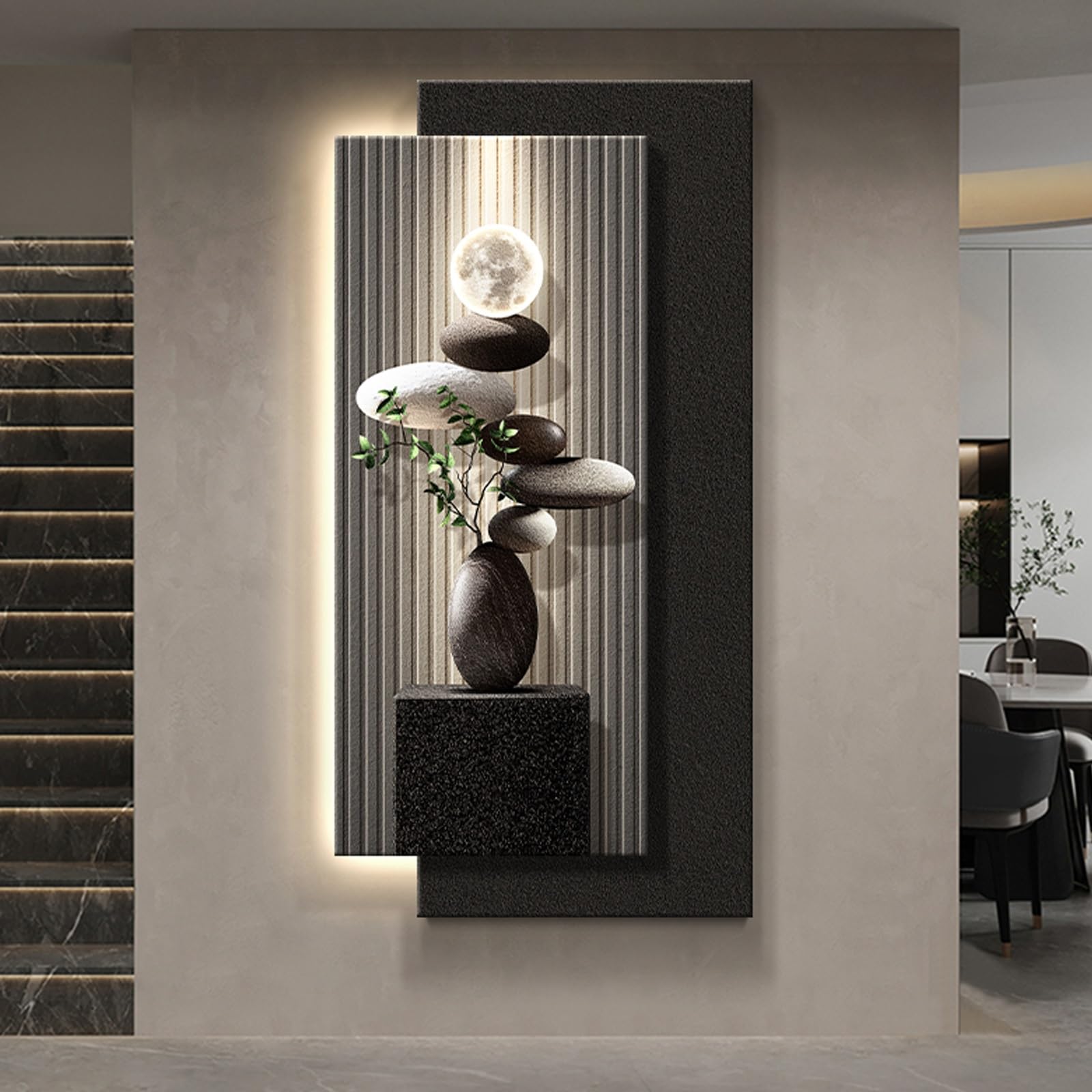 Amazon.com: LIDANGUH 3D Vision Sandstone Wall Art Decor with Led