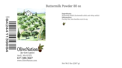 OliveNation Suero de leche en polvo seco de sólidos de suero de leche, fácil de reconstituir, cremoso con sabor picante, 80 onzas