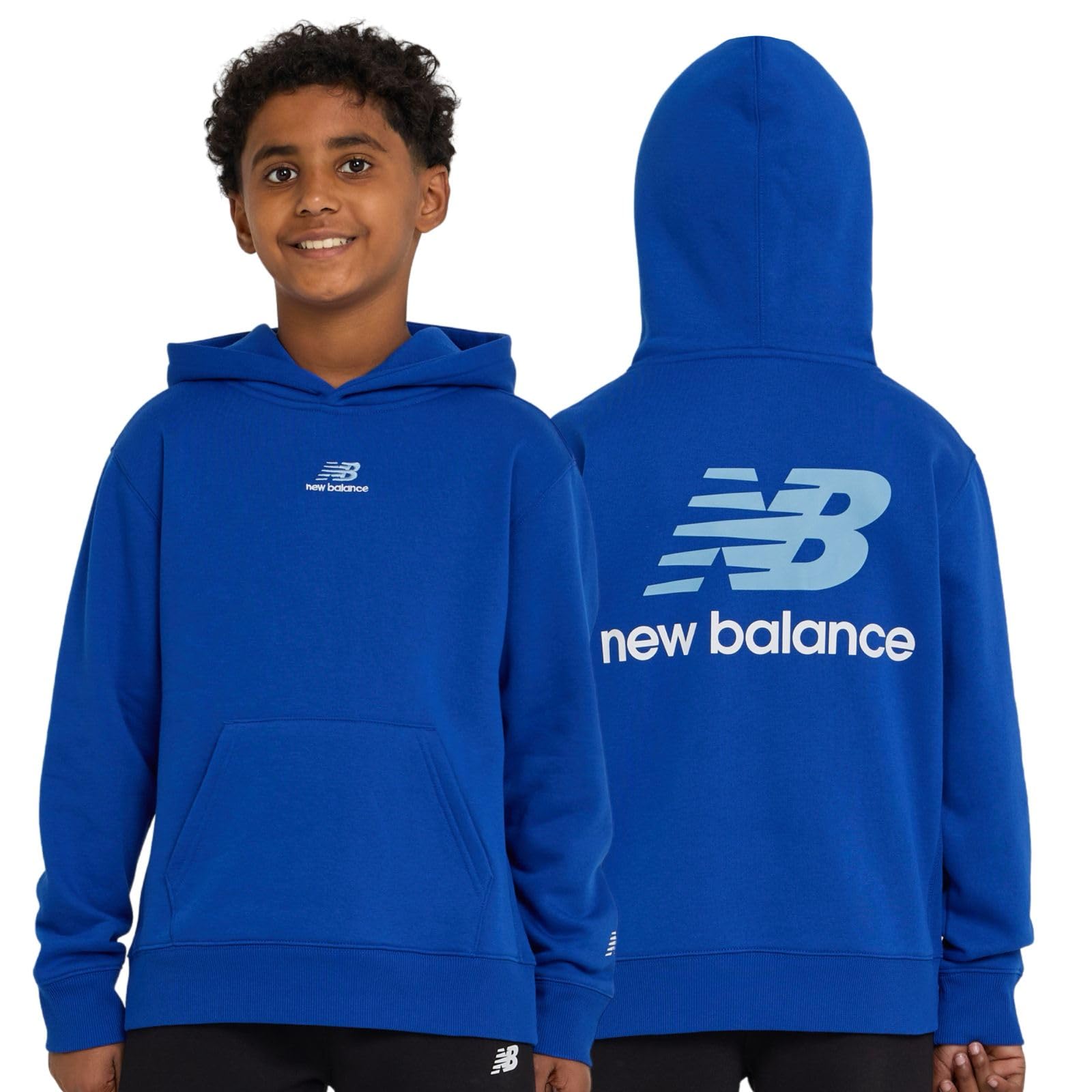 New Balance Boys Hoodie – Premium Comfy Cotton Blended Fleece Classic Pullover Sweatshirt for Kids, Sizes 4-20