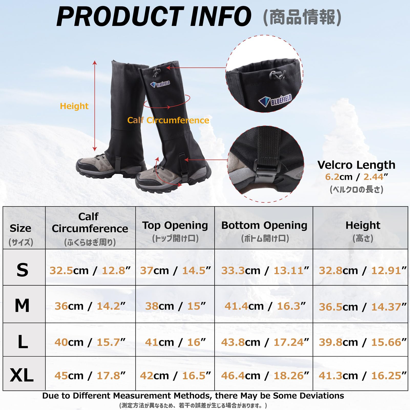 Azarxis Outdoor Gamaschen wasserdichte Wandergamaschen Atmungsaktive Beinschutz Gaiter Herren Damen Regengamaschen für Wandern Jagd Fahrrad
