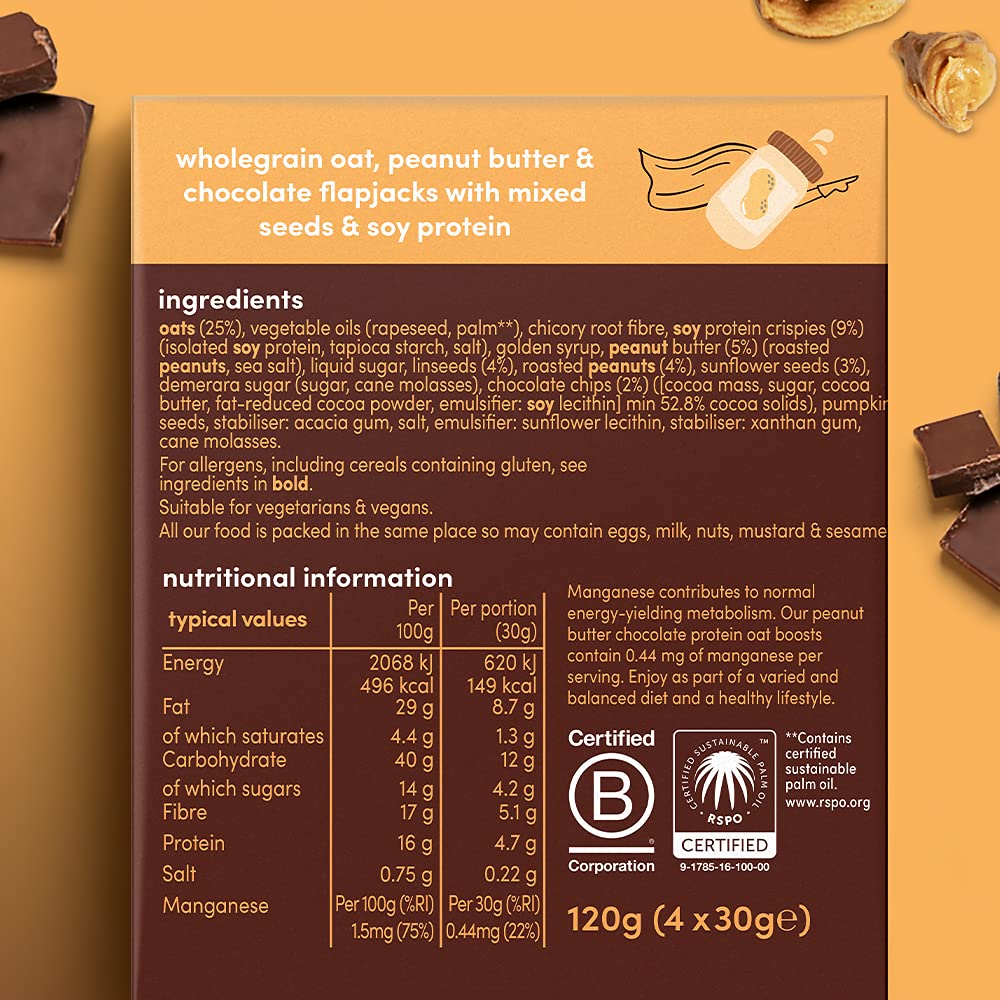 Graze Peanut Butter & Chocolate Protein Oat Boost Bars Vegan Healthy