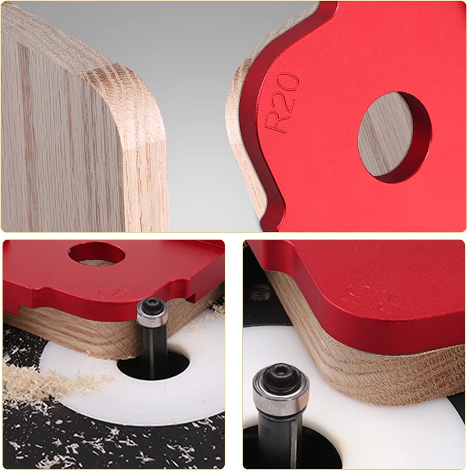 Corner Radius Jig, AMTOVL Set of 2 Router Jig Corner Radius Routing Templates Router Templates for Woodworking - - 