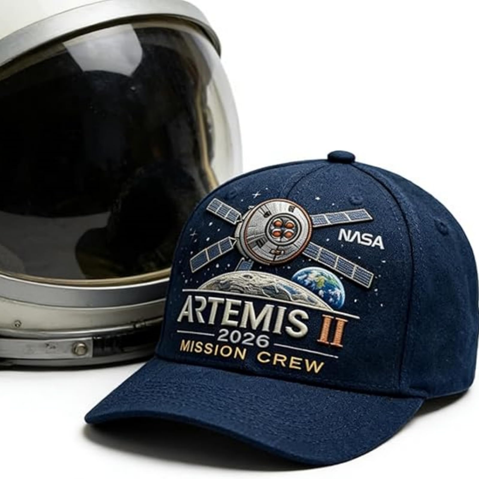 Artemis II Lunar Mission Commemorative Cap, Adjustable Embroidered Baseball Hat for Men & Women, NASA Space Gear — view 5
