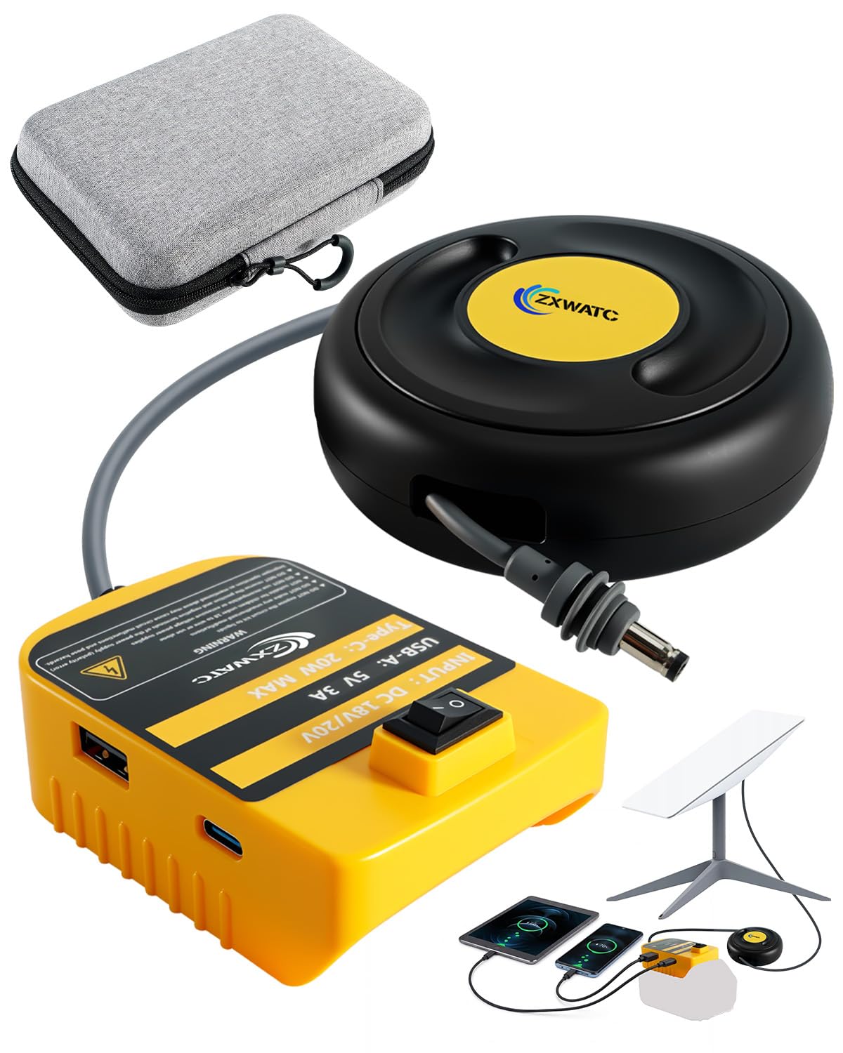 Starlink Mini Battery Adapter Compatible with DeWalt 20V Battery – Portable Off-Grid Power Supply with USB & Type-C Fast Charging, 10FT Heavy-Duty Cable, with Low-Voltage Protection and Storage Box-image-13