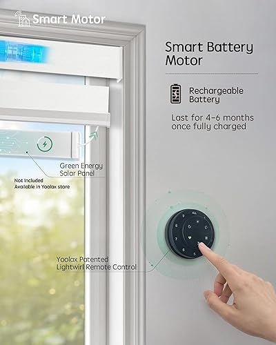 Miniatura 119 de Persianas de cebra motorizadas Yoolax compatibles con Alexa, persianas motorizadas con control remoto, persianas eléctricas inteligentes automáticas