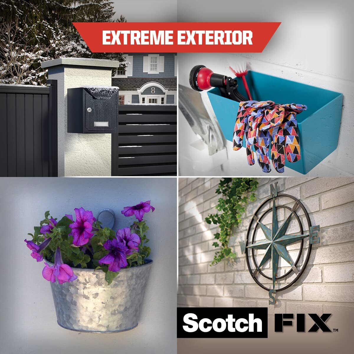 Scotch-Fix Double-Sided Extreme Exterior Mounting Tape - 1 Roll (19mm x 5m) - for Outdoor Extreme Use, Weather Resistant, Permanent Tape, 100% Adhesive, 3M Advanced Technology - Holds up to 13kg