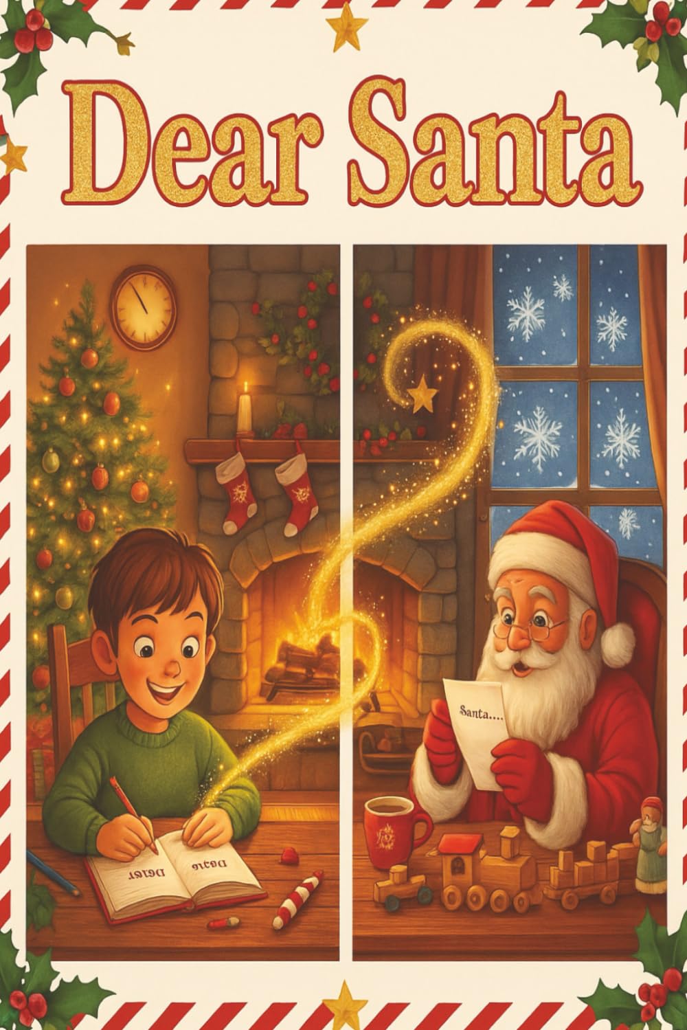 Dear Santa: A Christmas Letter -Writing Journal with 50 Fun Prompts for Kids