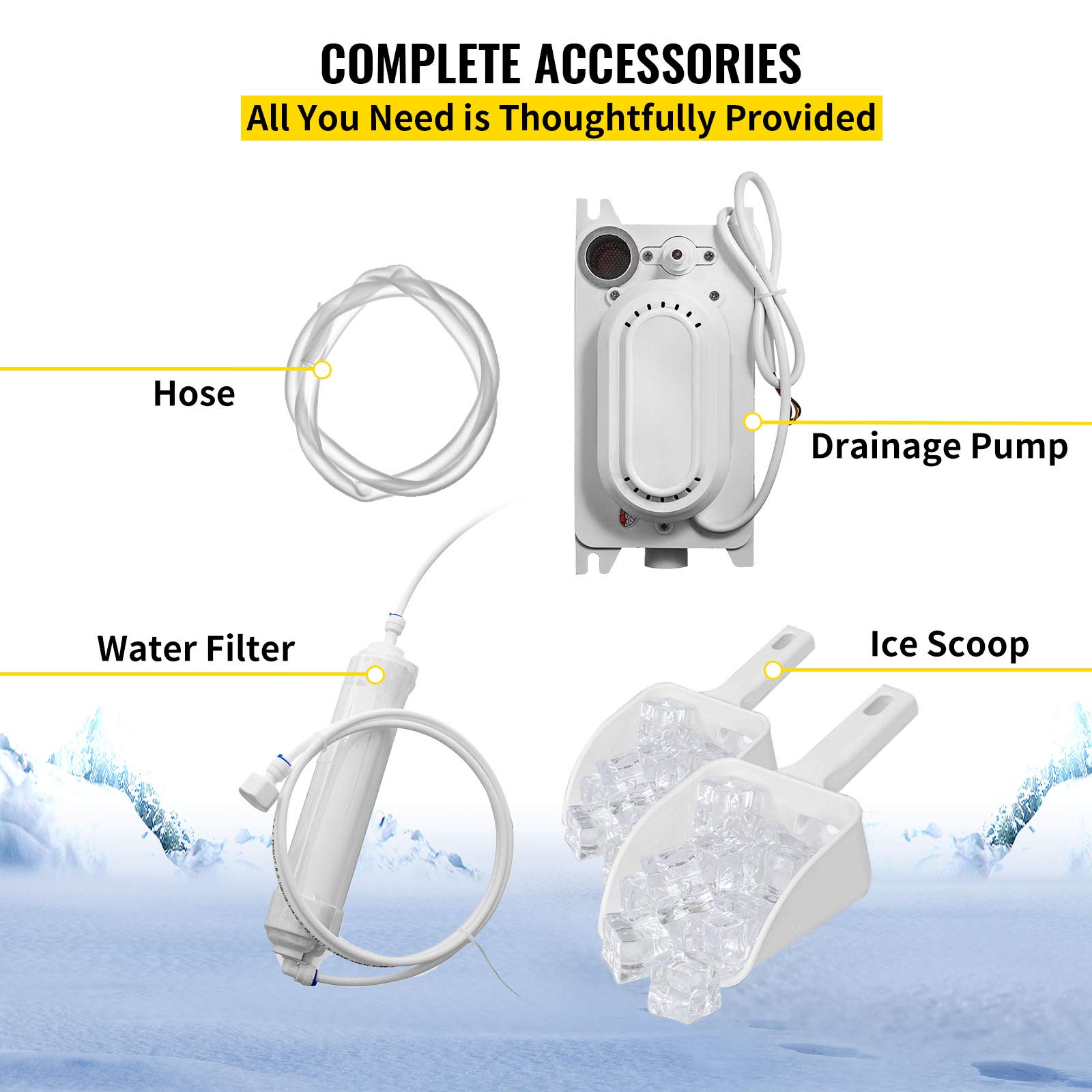 VEVOR 110V Commercial ice Maker 155LBS/24H with 39LBS Bin and Electric