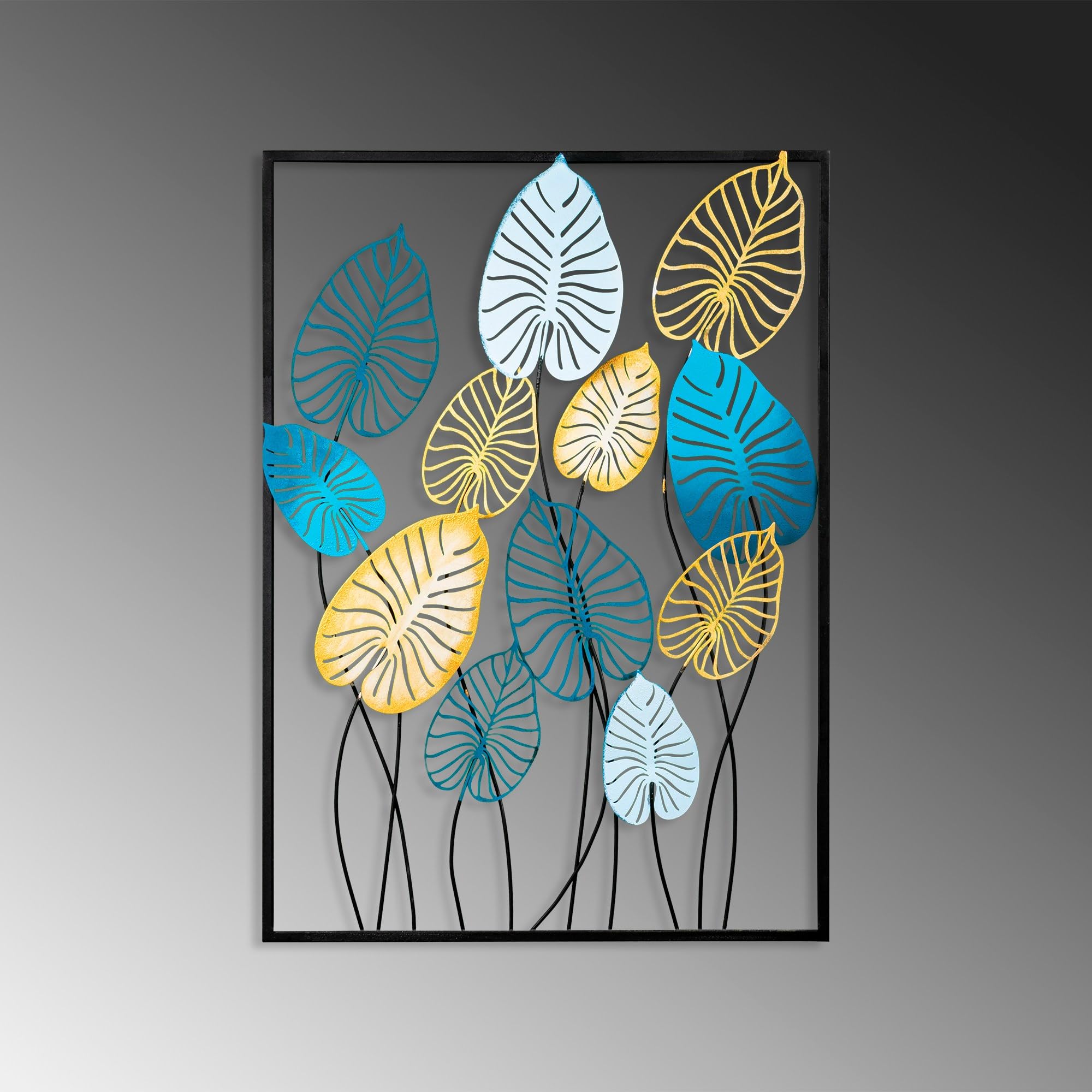 Hanah Home Accessori decorativi da parete in metallo, fatti a mano, 50 x 70 cm, 100% metallo (1,5 mm), design unico dipinto a mano, perfetto per decorazioni per la casa e gli amanti dell'arte