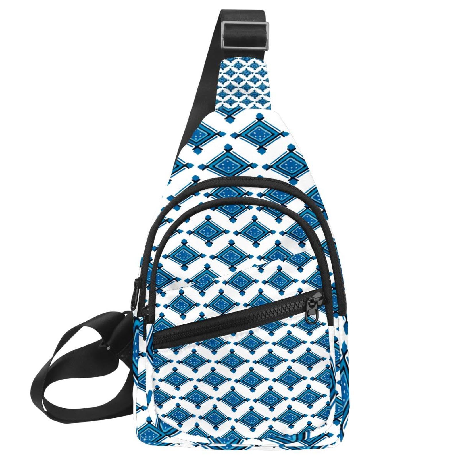 Sac à dos multifonction à fermeture éclair au design géométrique - 7