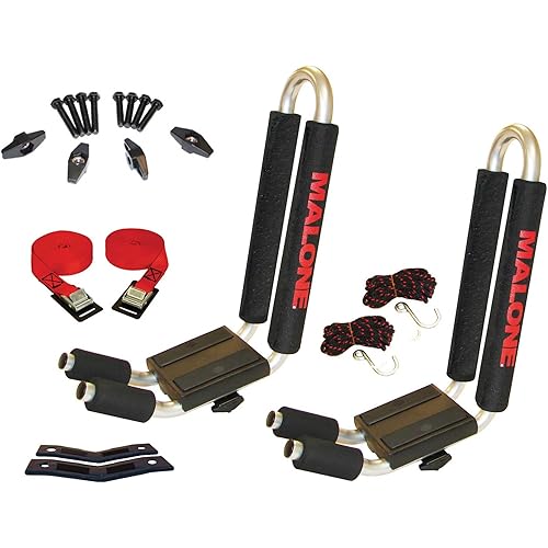 Malone J-Pro 2 J-Style Universal Car Rack Kayak Carrier with Bow and Stern Lines
