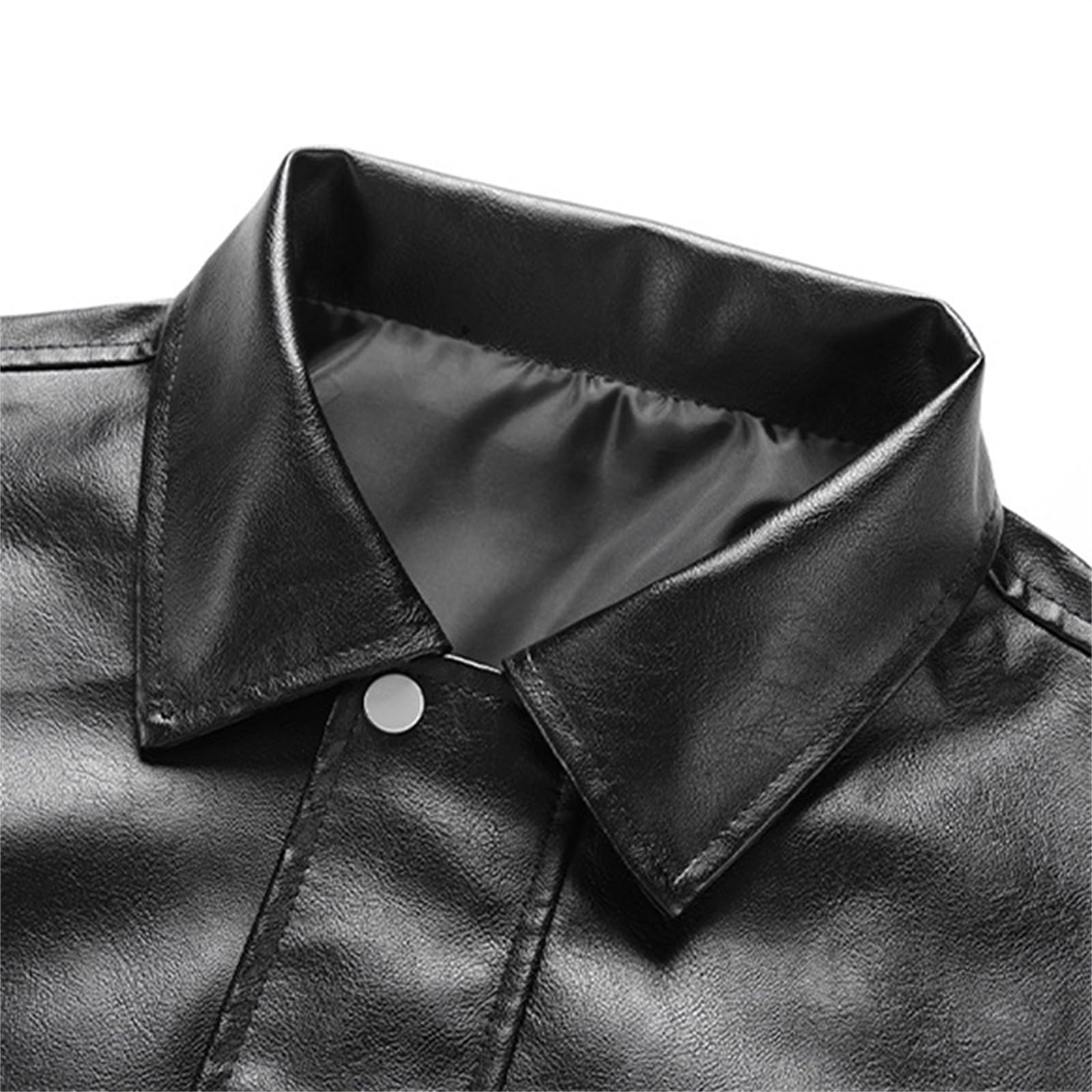 Giacca in pelle da uomo, in ecopelle, bomber, da moto, classica, college | Giacca in ecopelle con polsini regolabili, giacca da lavoro con risvolti, giacca western, tinta unita